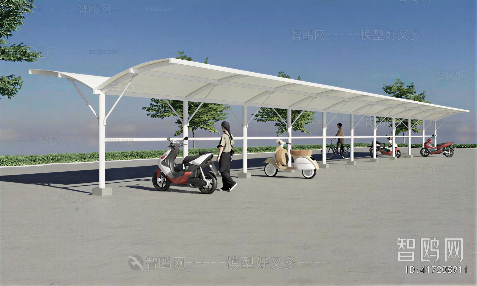 Modern Outdoor Parking Lot