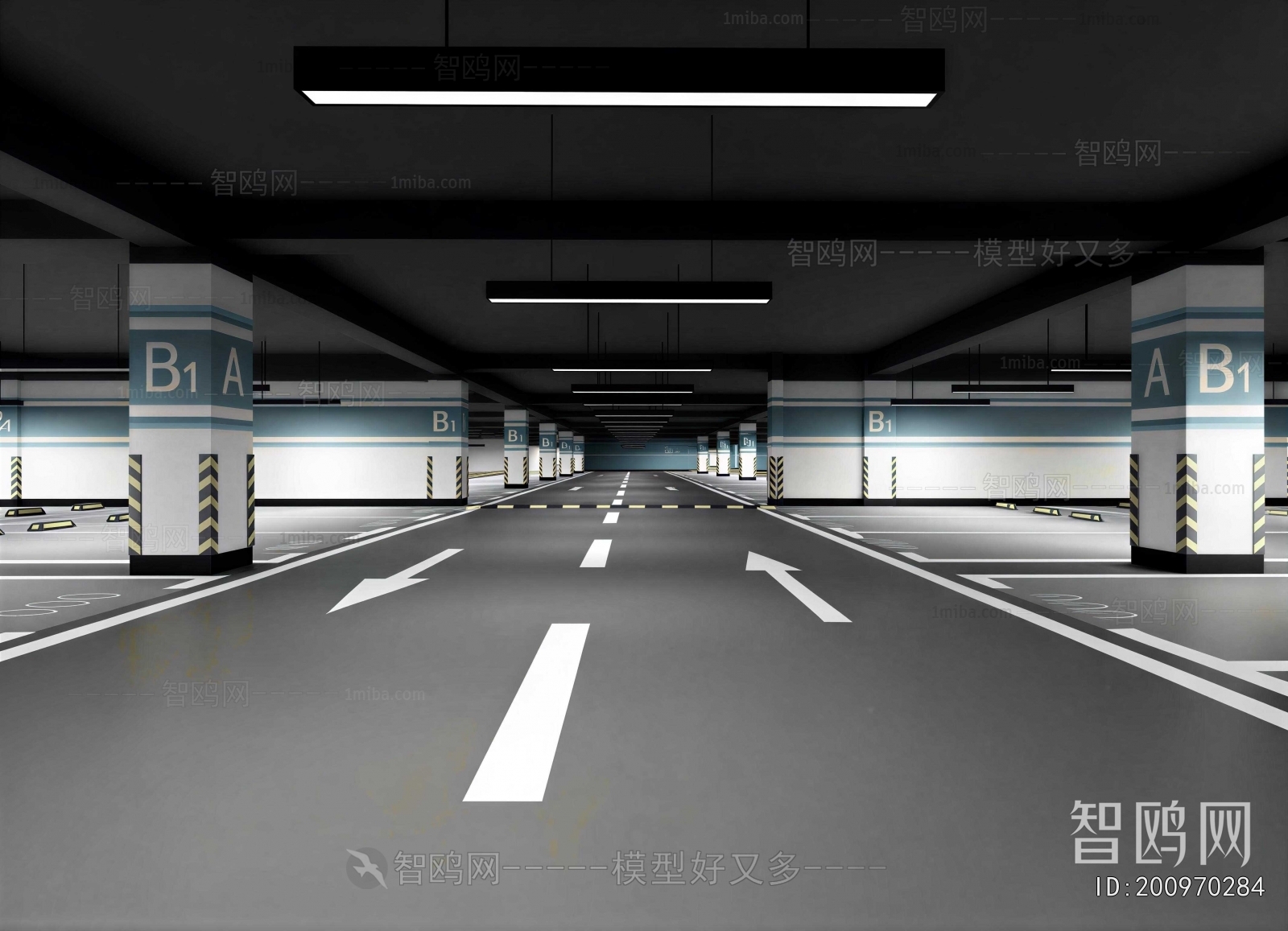 Modern Underground Parking Lot