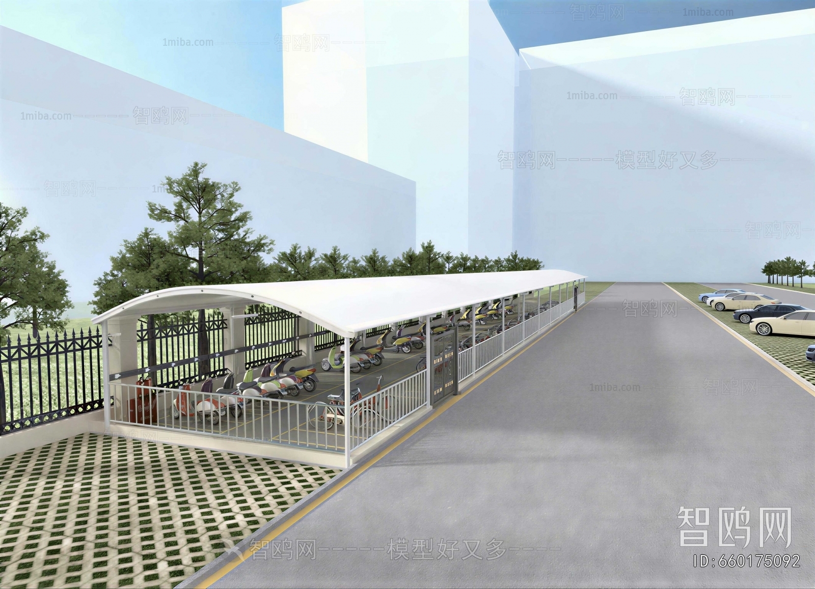 Modern Outdoor Parking Lot