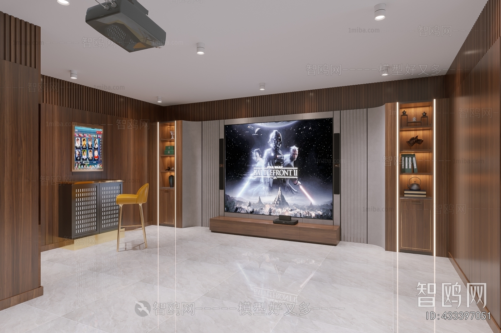 New Chinese Style Audiovisual Room