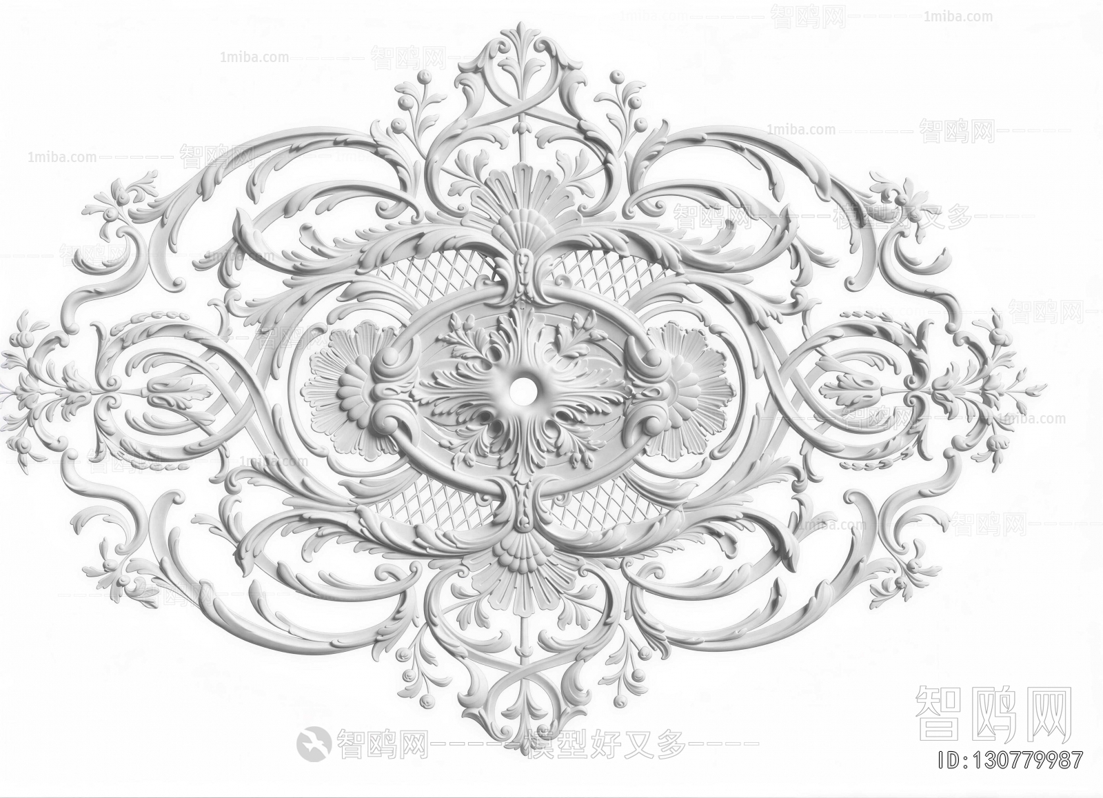 French Style Plaster Carved Top Plate