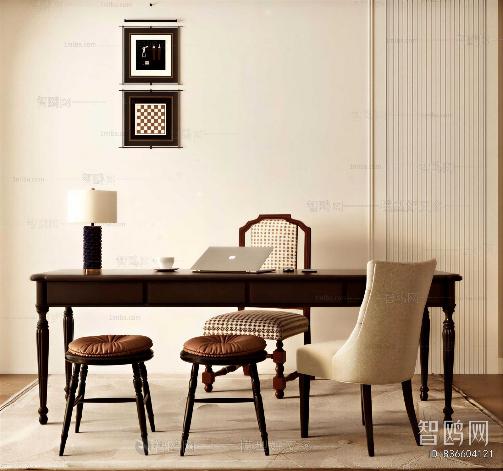 American Style Computer Desk And Chair