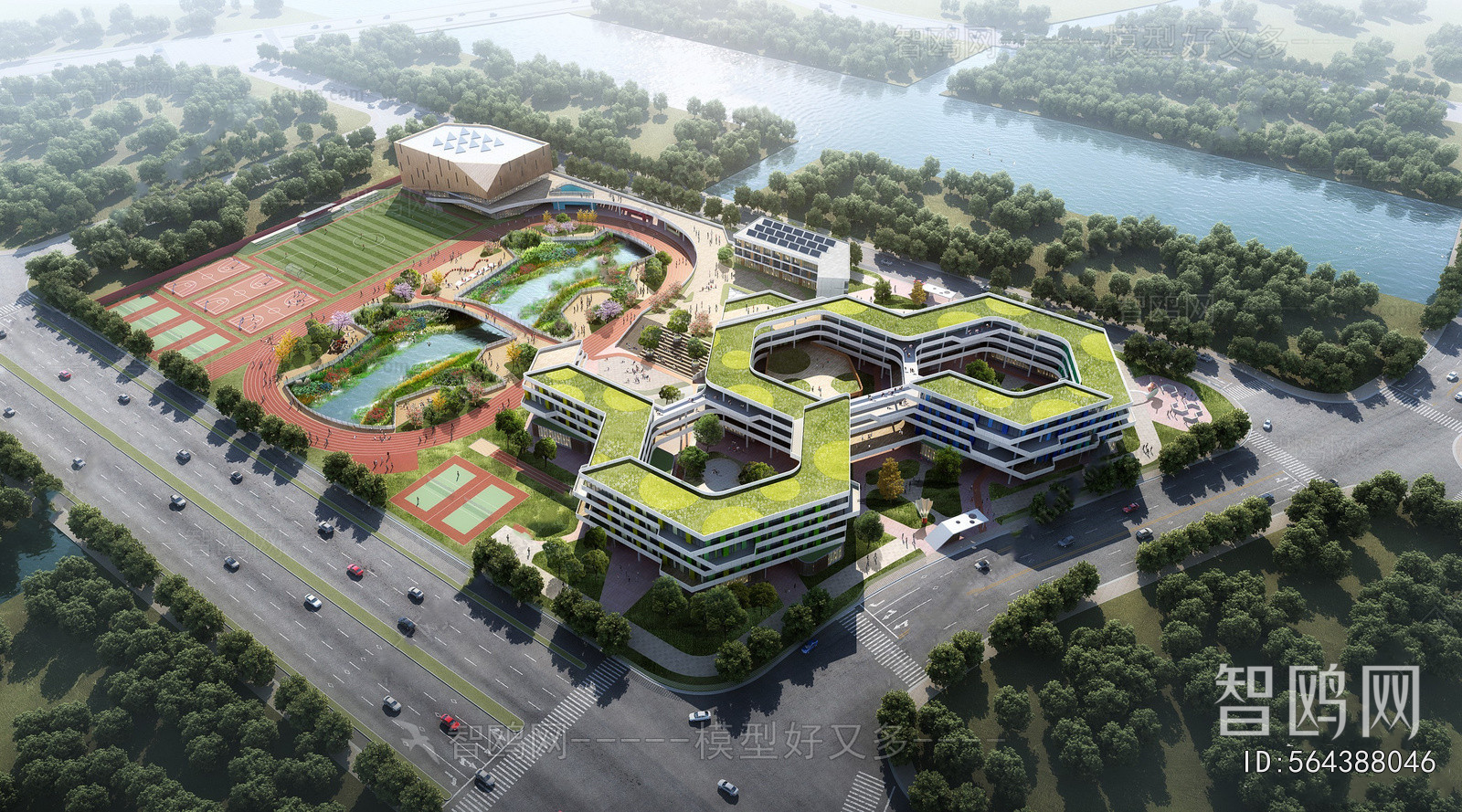 Modern Architectural Bird's-eye View Planning