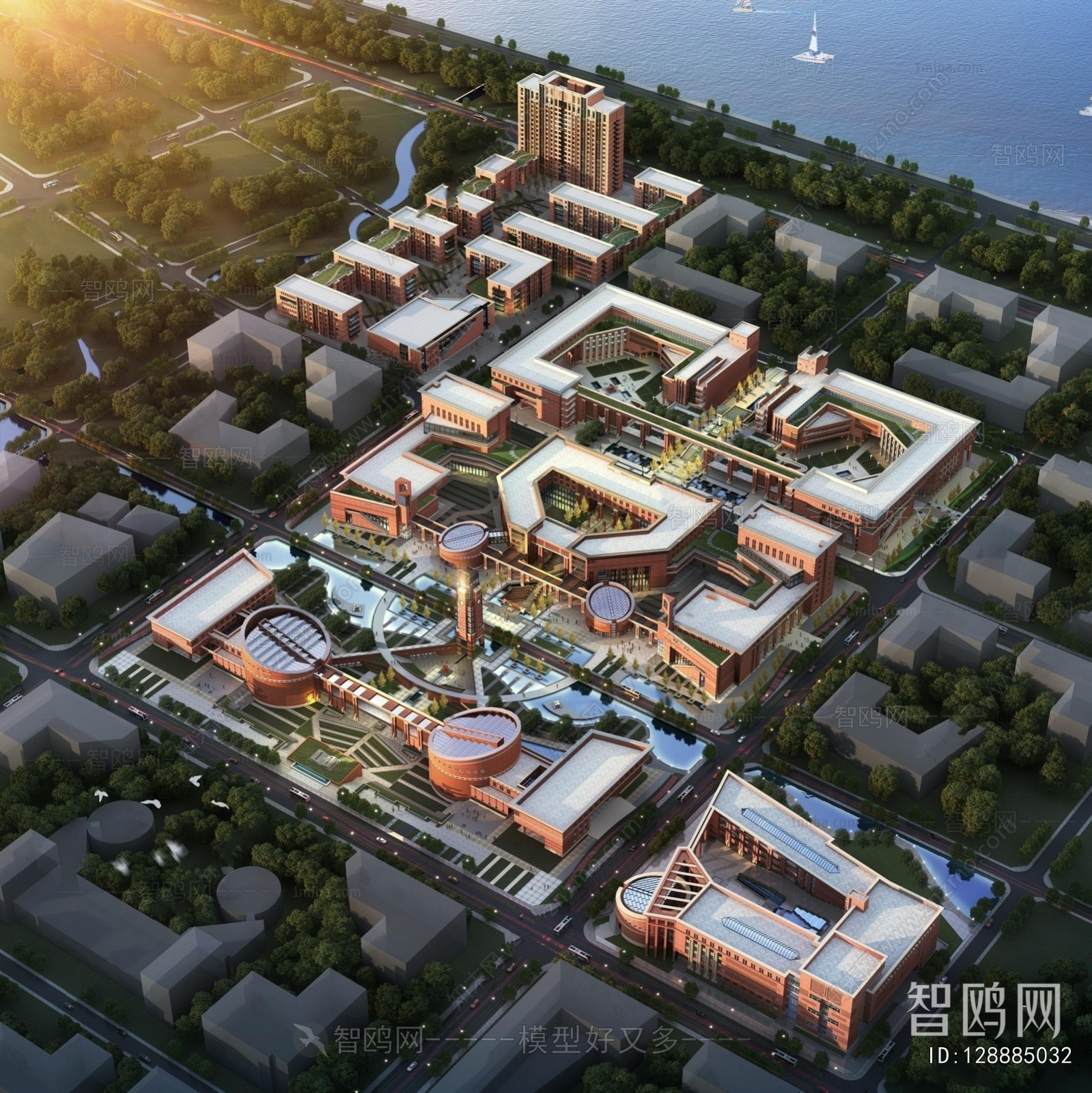 Modern Architectural Bird's-eye View Planning