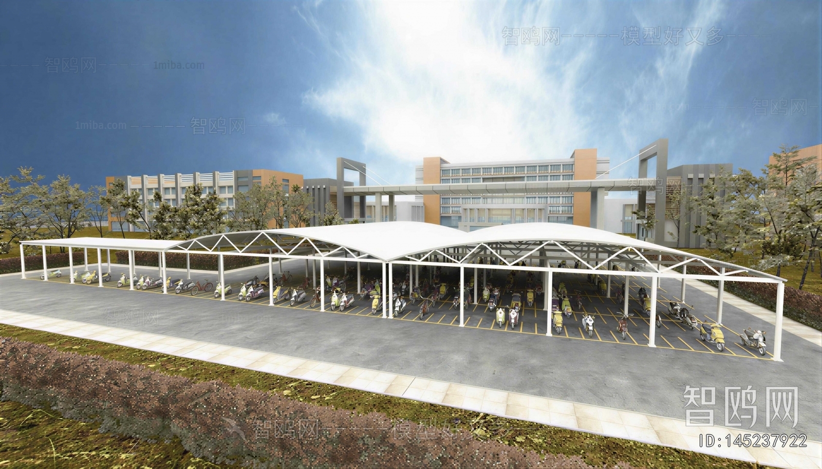 Modern Outdoor Parking Lot