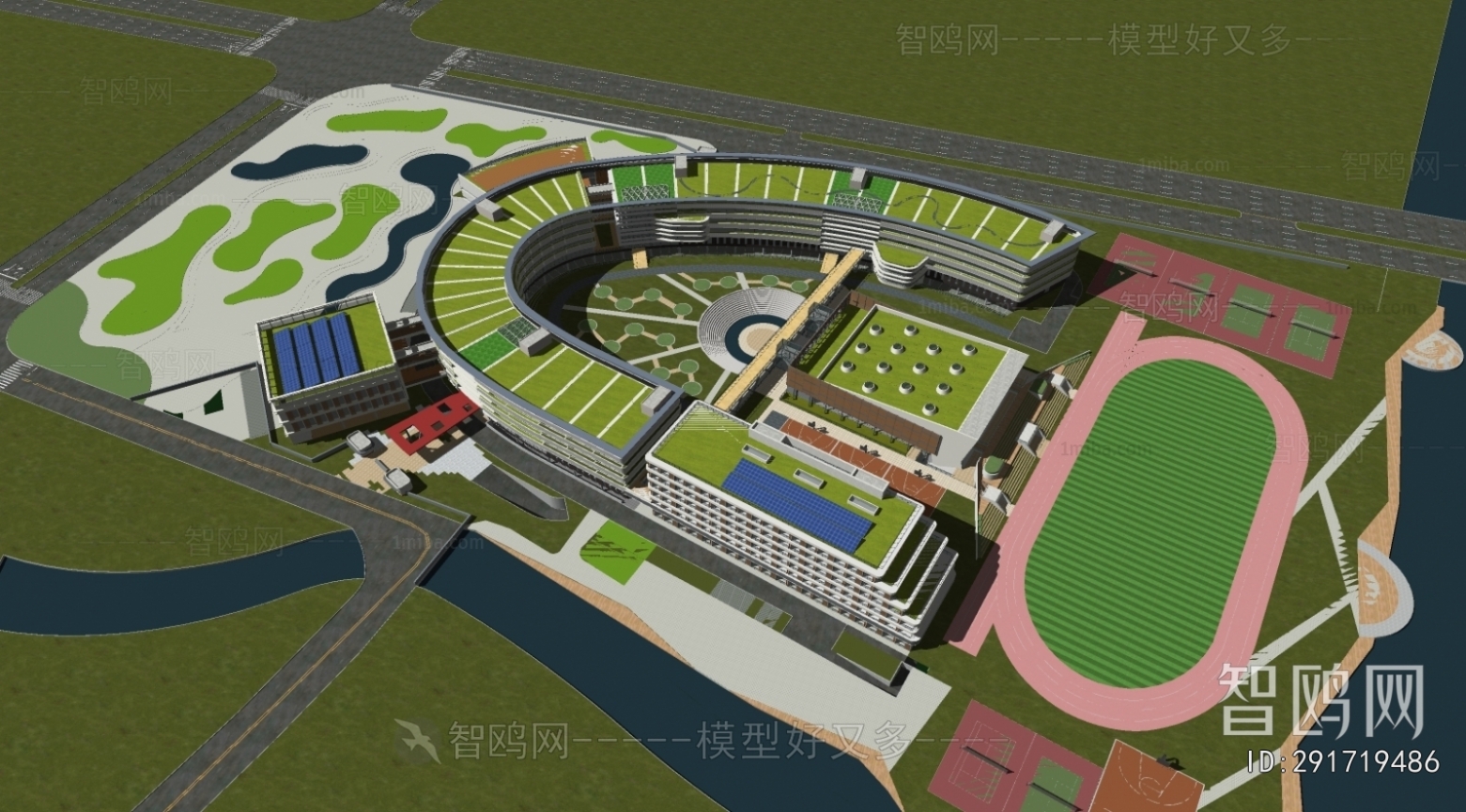 Modern Architectural Bird's-eye View Planning