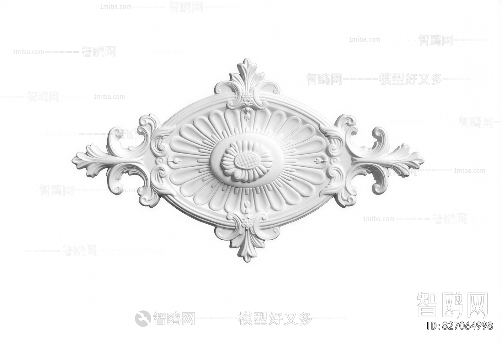 European Style Plaster Carved Top Plate