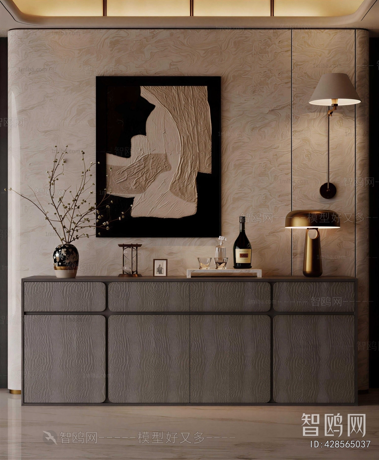 Wabi-sabi Style Side Cabinet