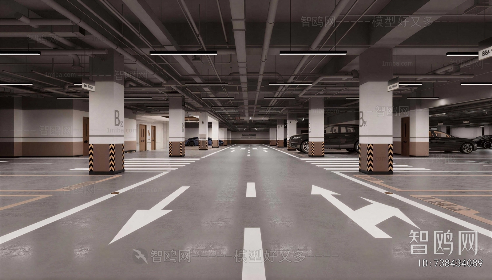 Modern Underground Parking Lot