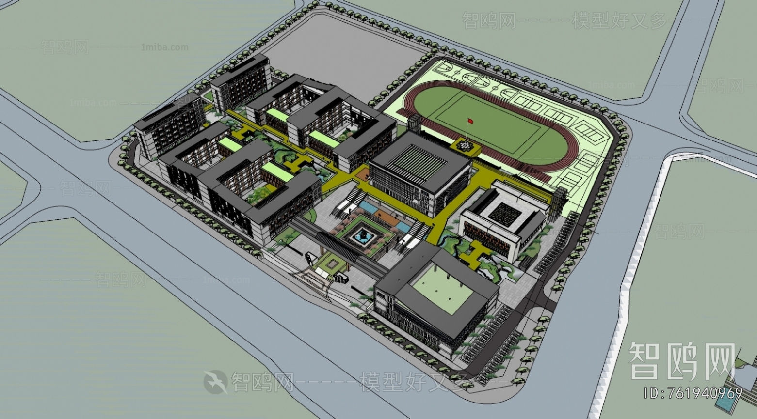 Modern Architectural Bird's-eye View Planning