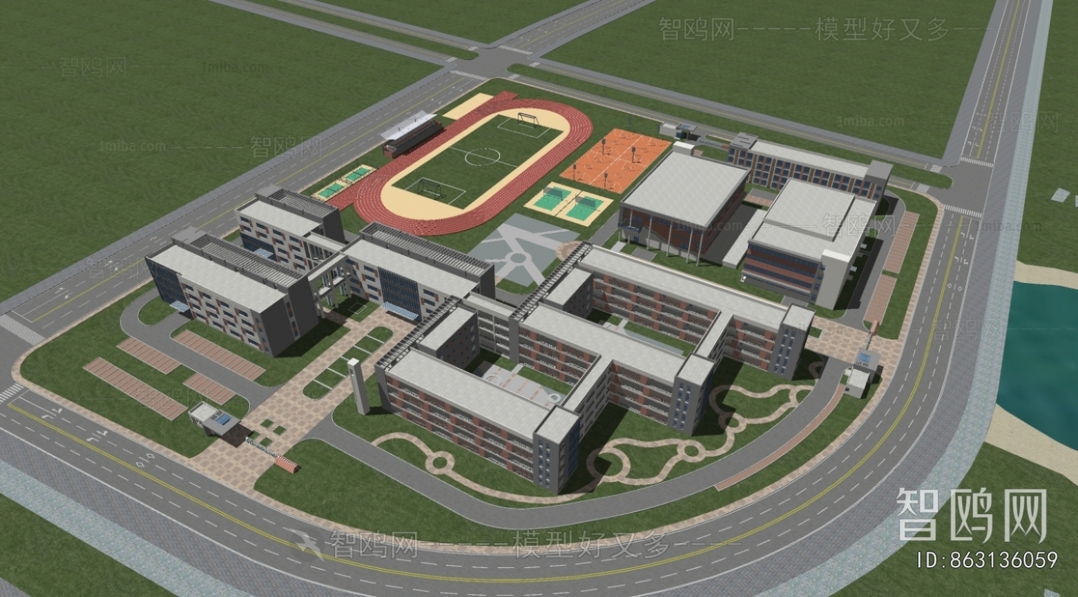 Modern Architectural Bird's-eye View Planning