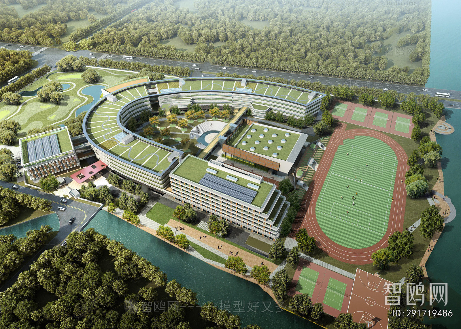 Modern Architectural Bird's-eye View Planning