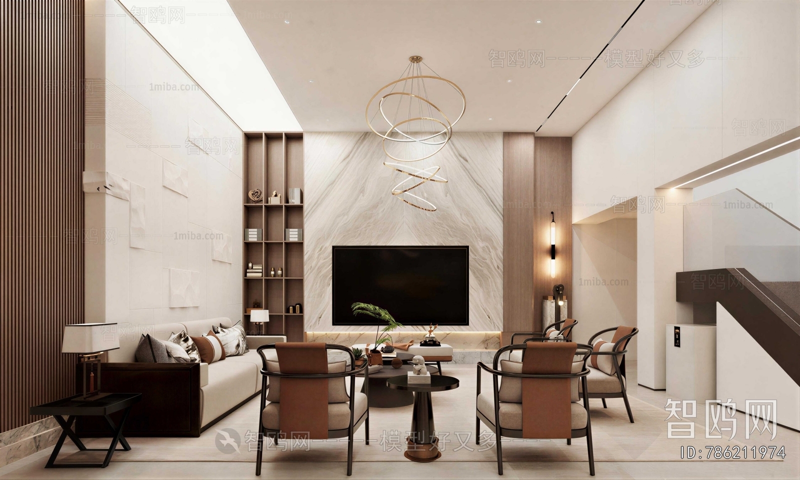 New Chinese Style A Living Room