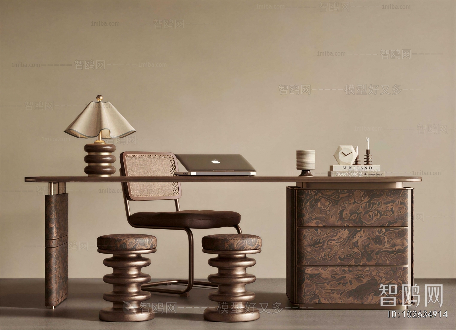 French Style Computer Desk And Chair