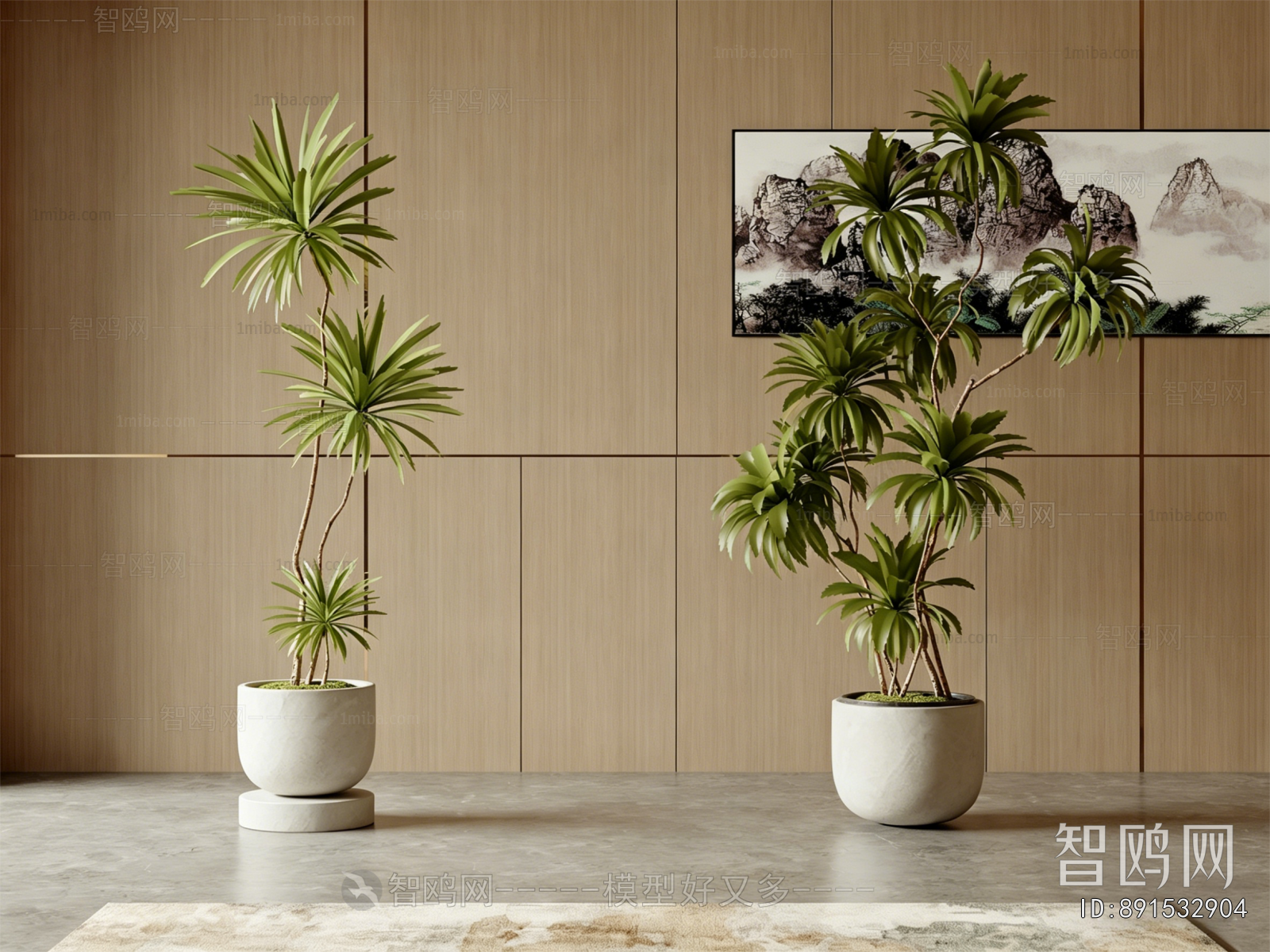 Modern Ground Green Plant Potted Plants