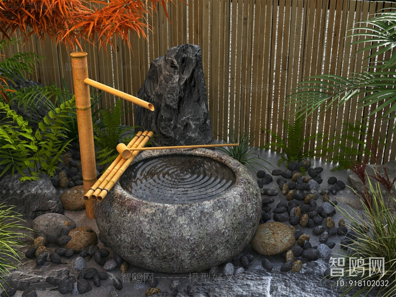 New Chinese Style Rockery Waterscape