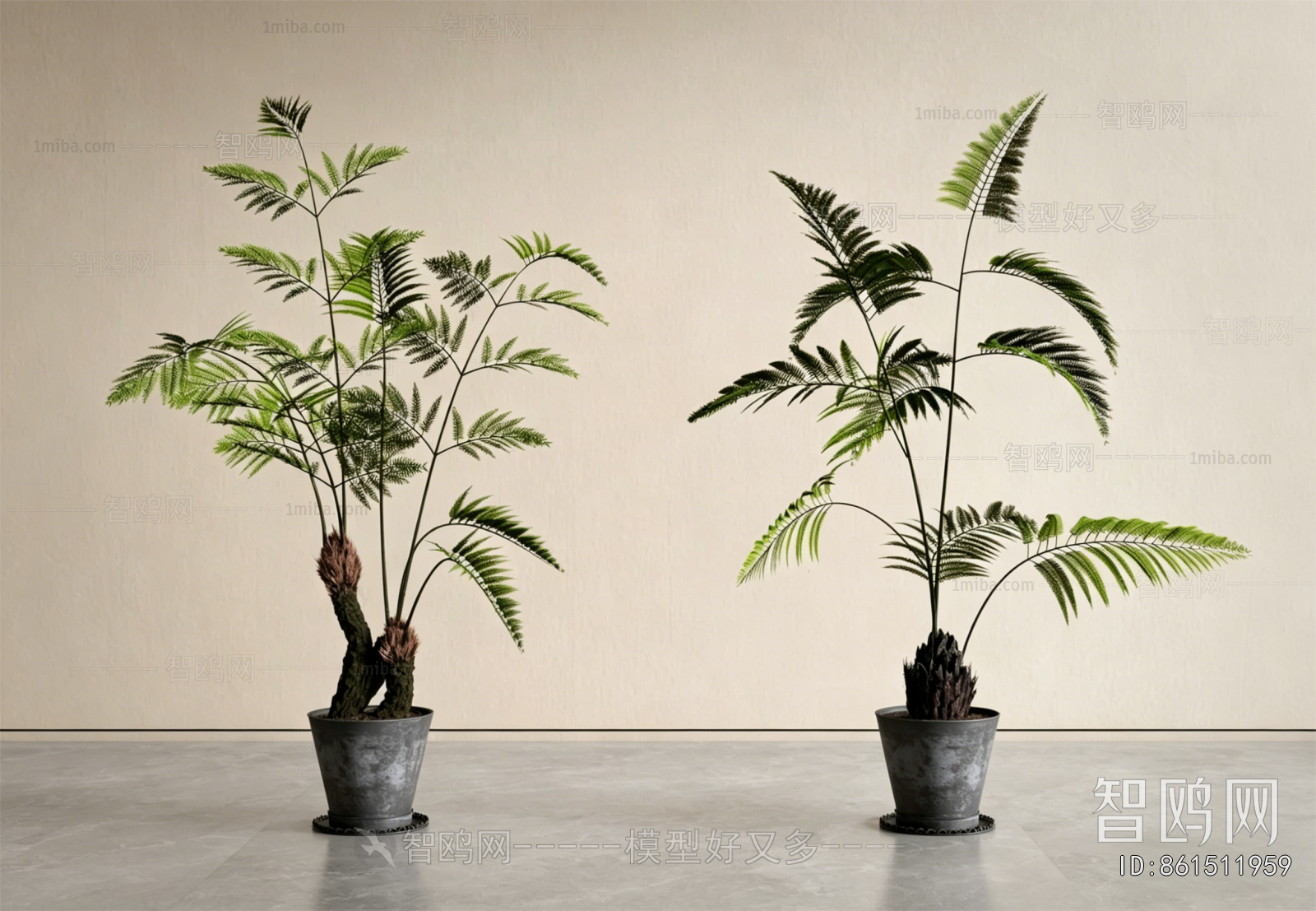 Modern Ground Green Plant Potted Plants