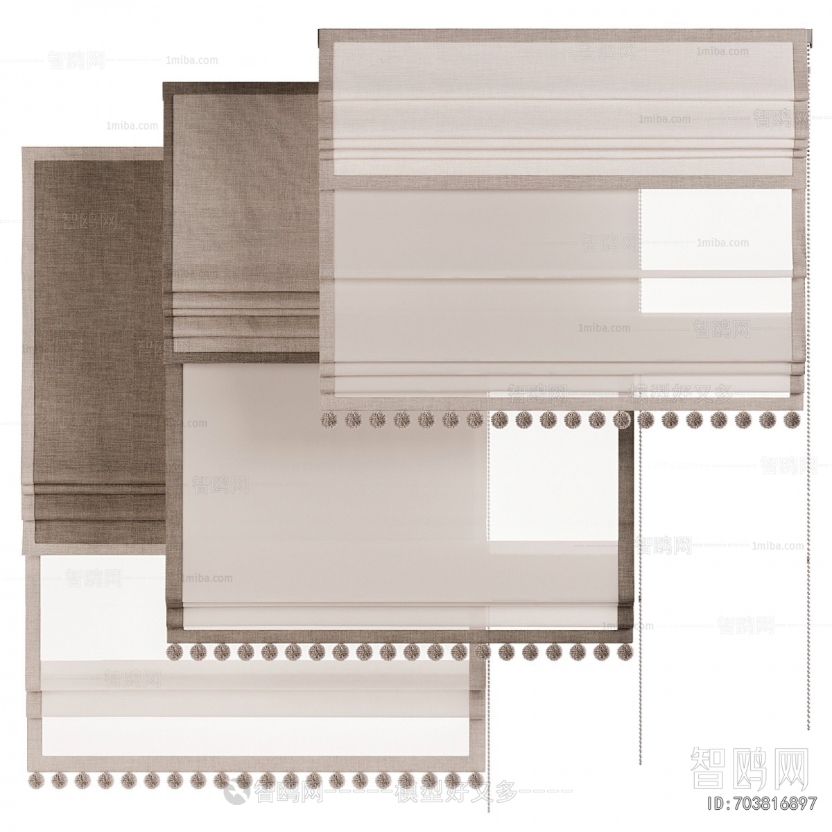 New Chinese Style Roman Curtain