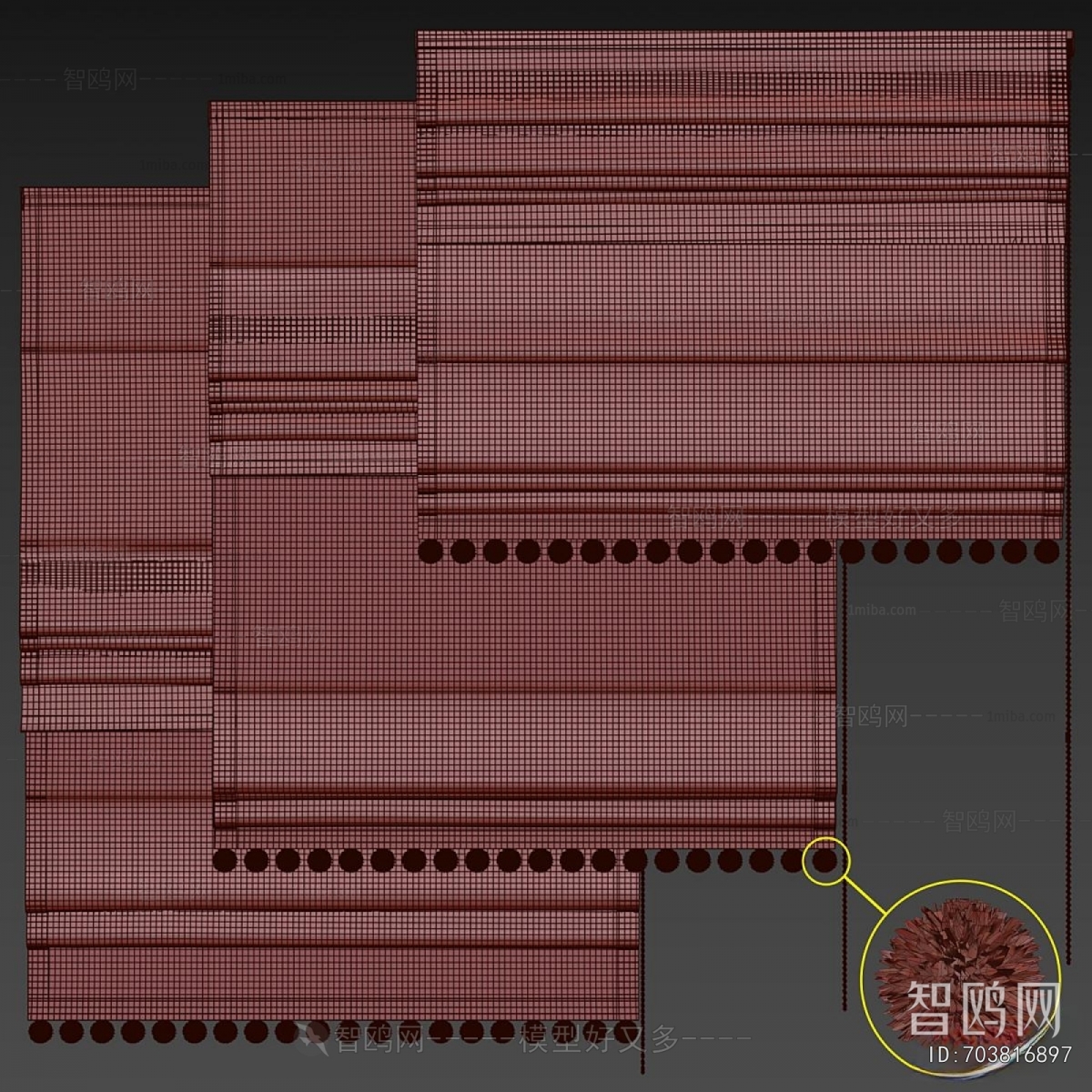 New Chinese Style Roman Curtain