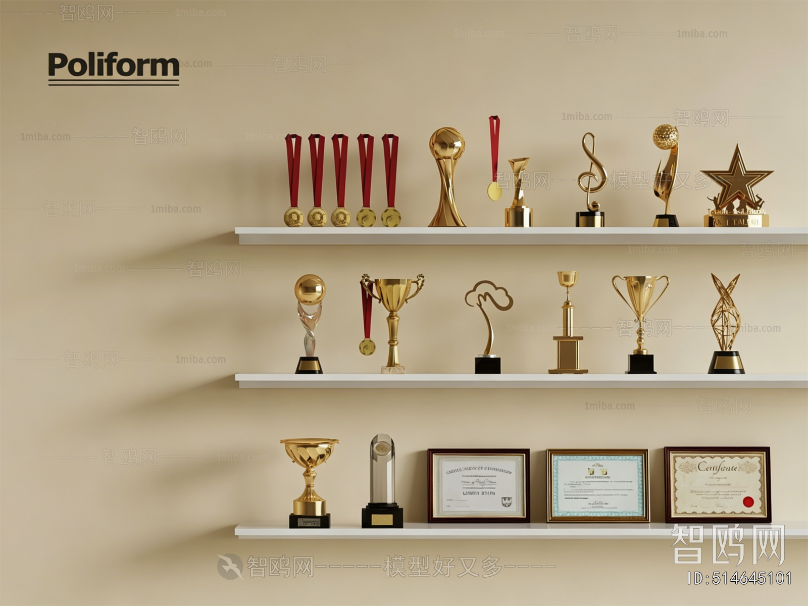 Modern Flag/badge/trophy/certificate