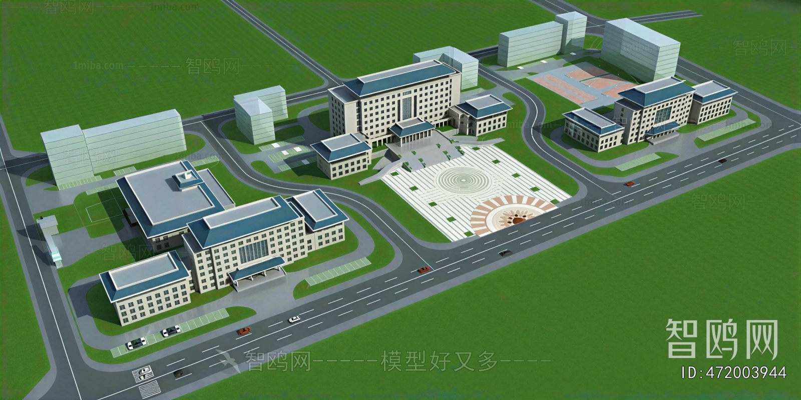 New Chinese Style Architectural Bird's-eye View Planning