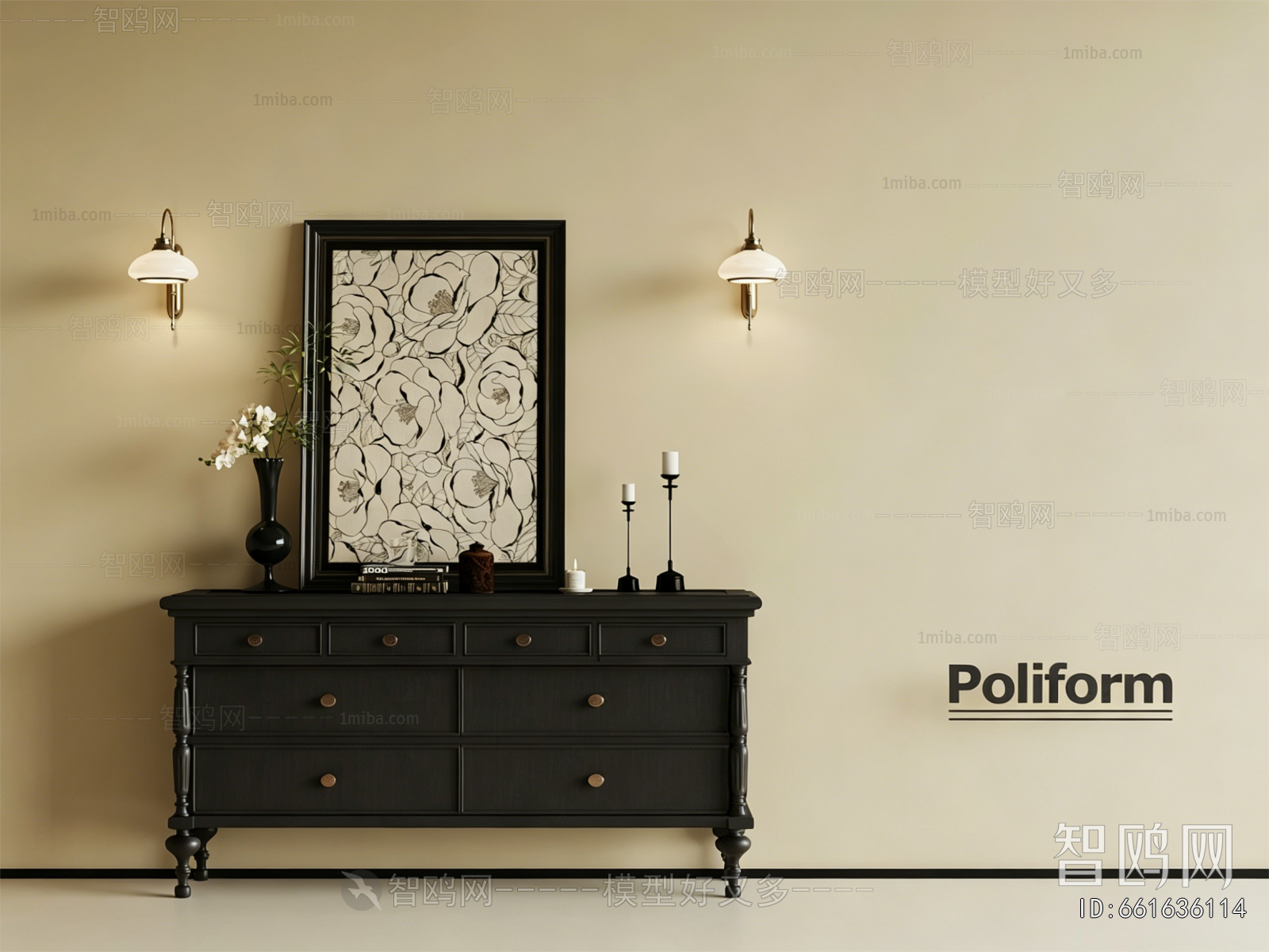 French Style Side Cabinet