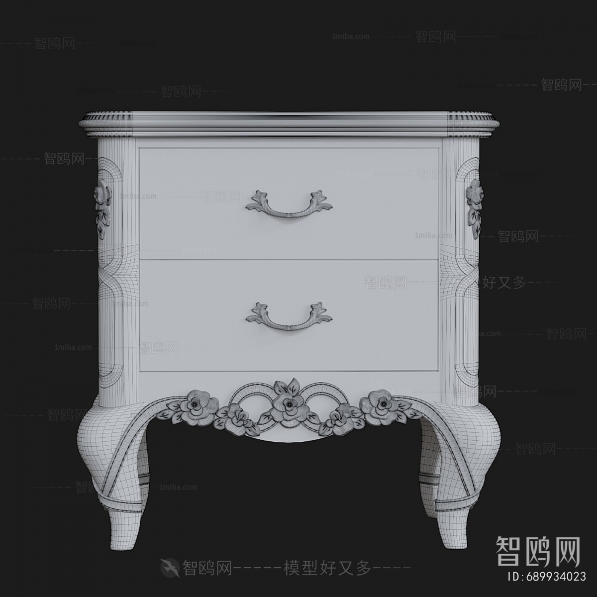 French Style Bedside Cupboard