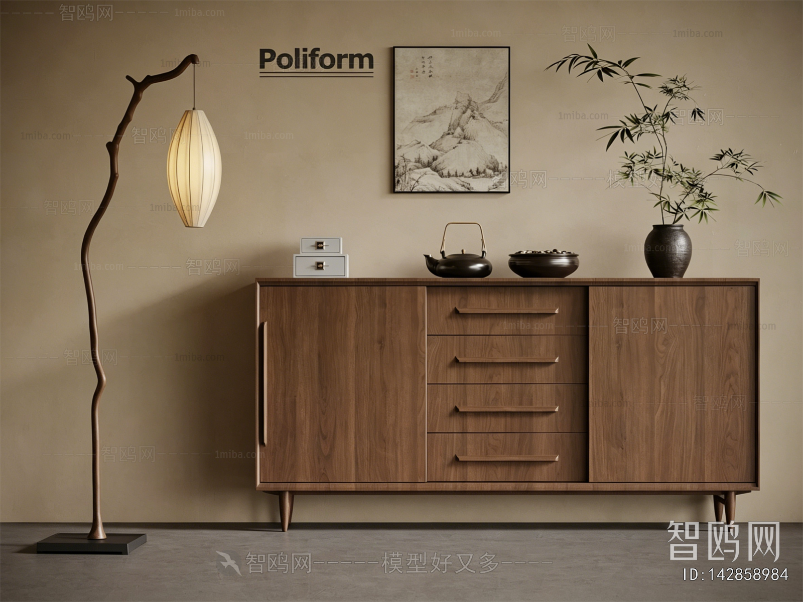 New Chinese Style Side Cabinet