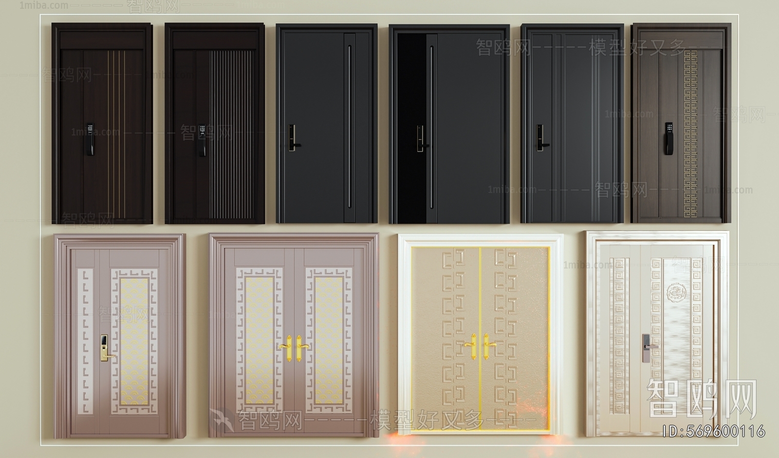 New Chinese Style Double Door