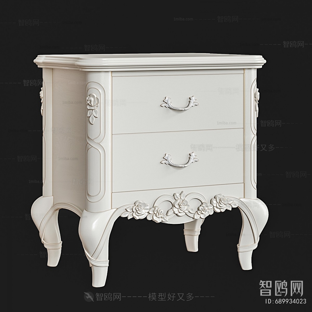 French Style Bedside Cupboard