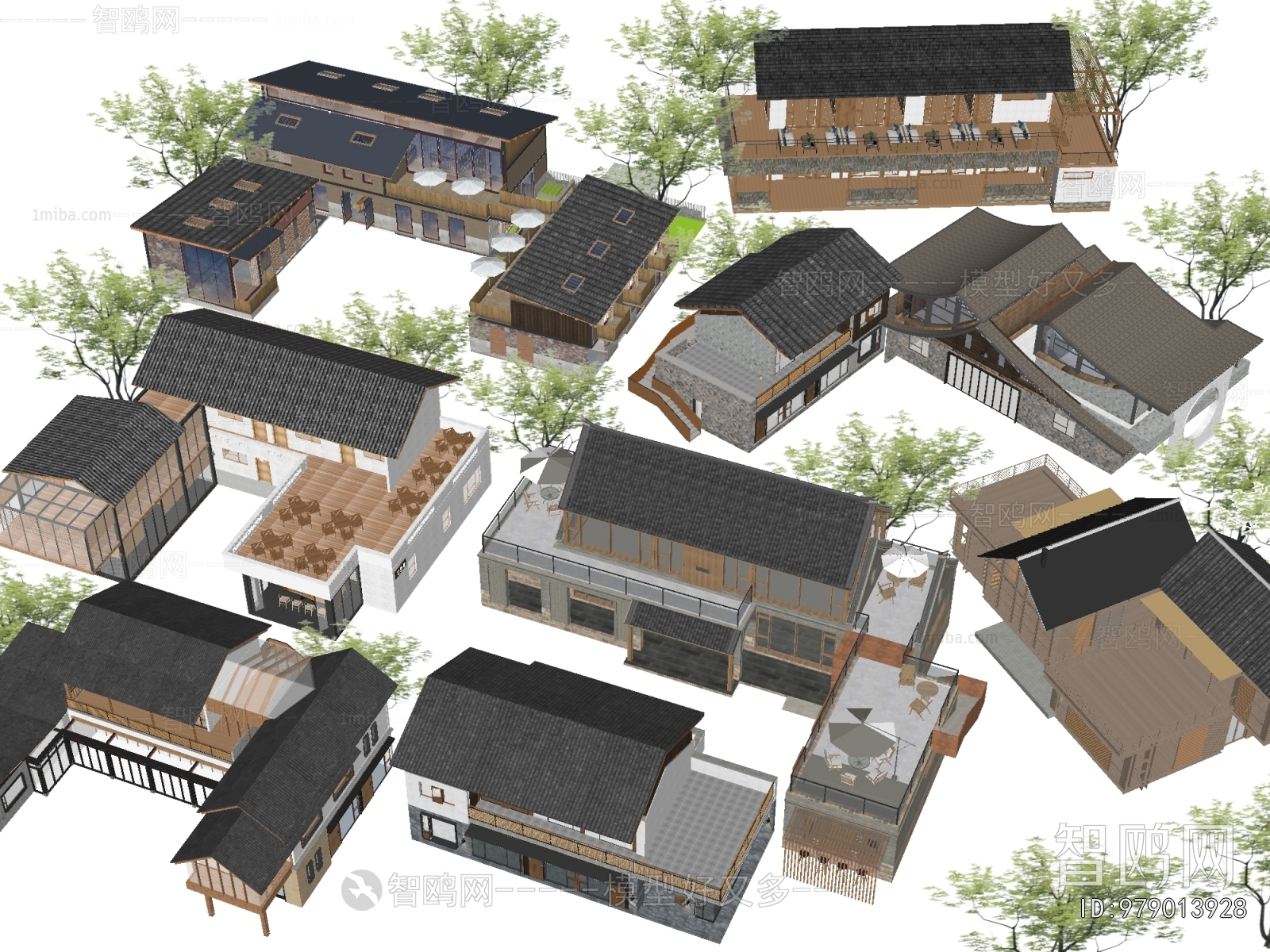 New Chinese Style Appearance Of Commercial Building