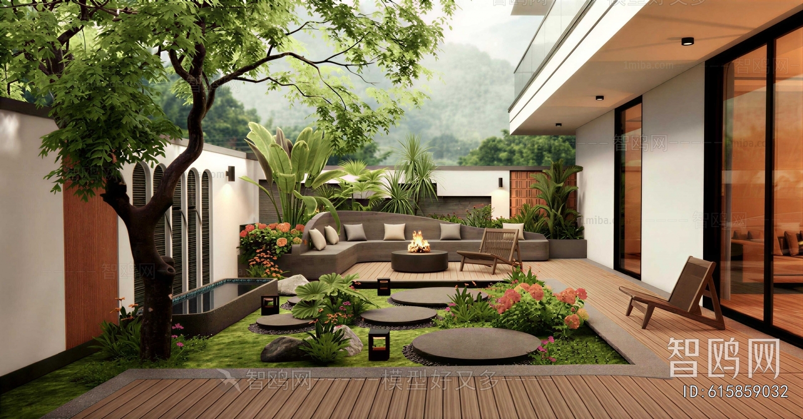 Modern Courtyard/landscape