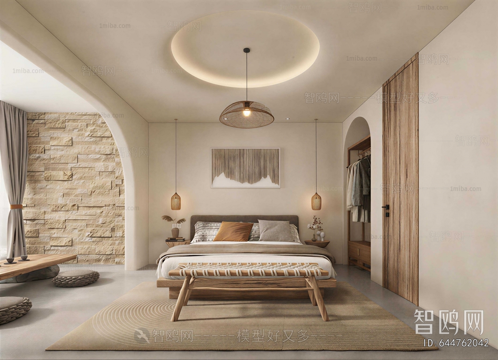 Wabi-sabi Style Bedroom