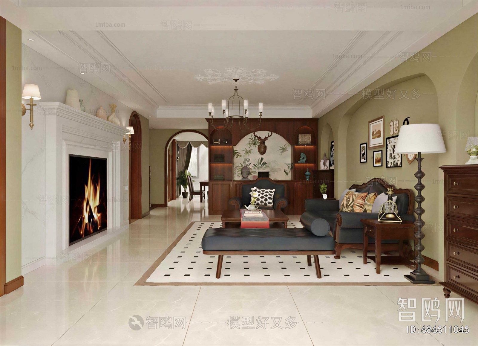 American Style A Living Room