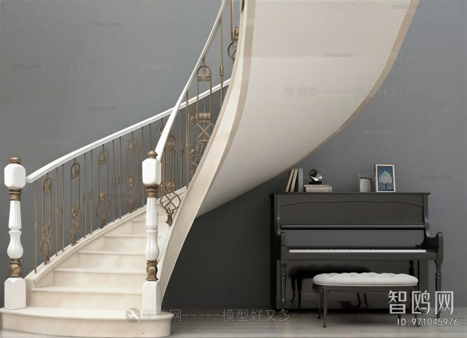 Simple European Style Rotating Staircase