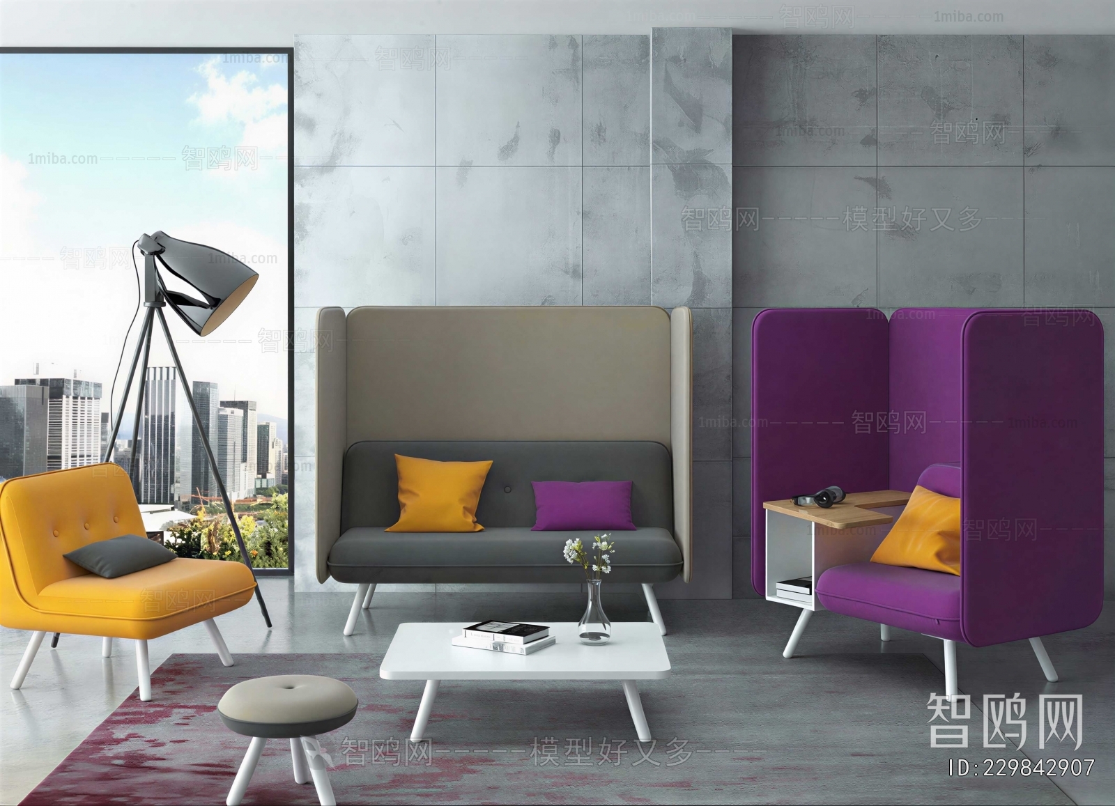 Industrial Style Office Living Room