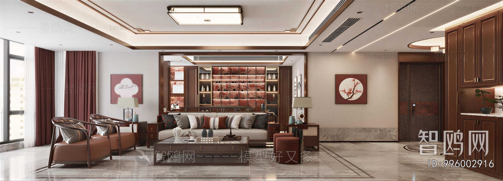 New Chinese Style A Living Room