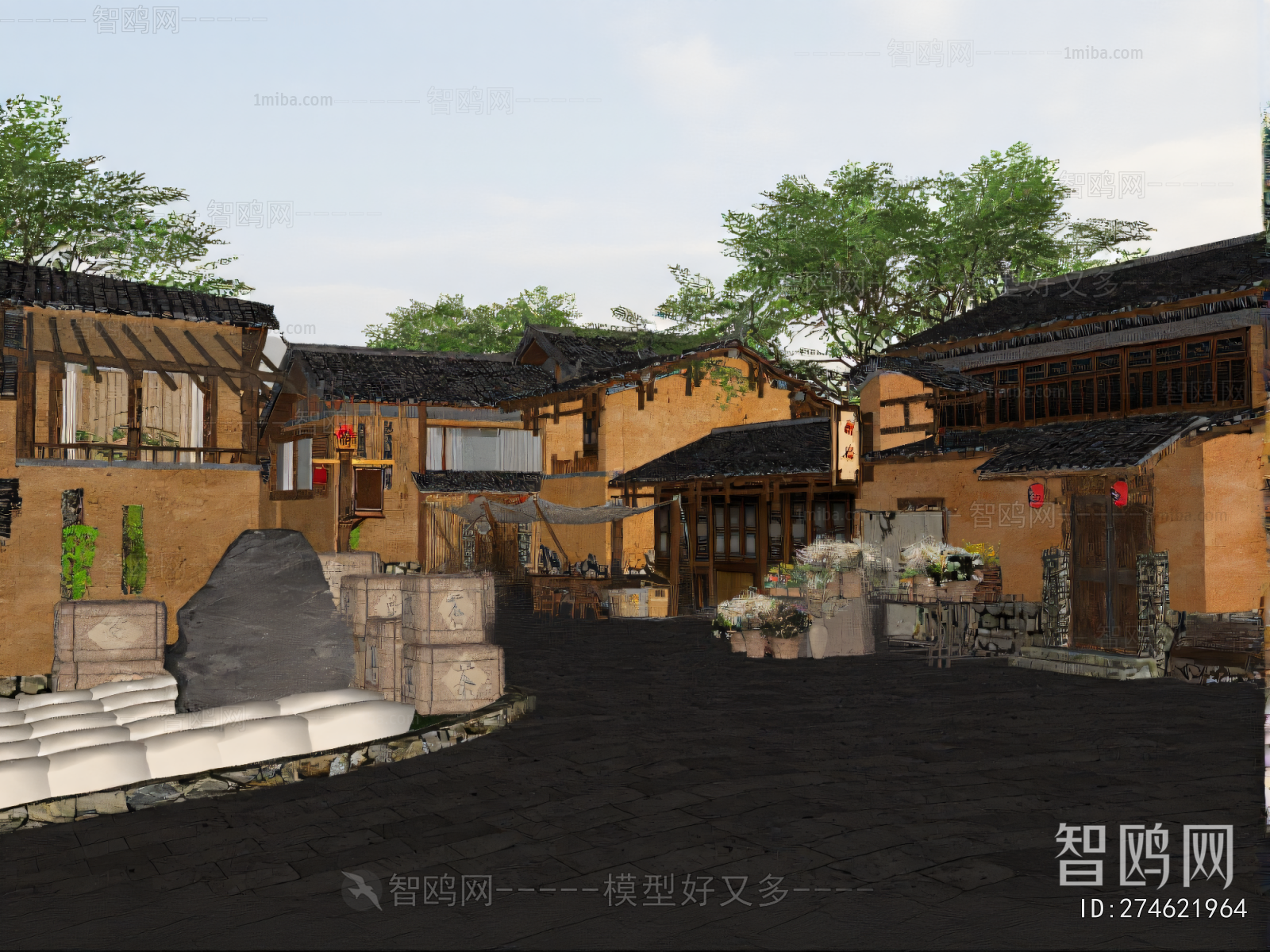 New Chinese Style Appearance Of Commercial Building