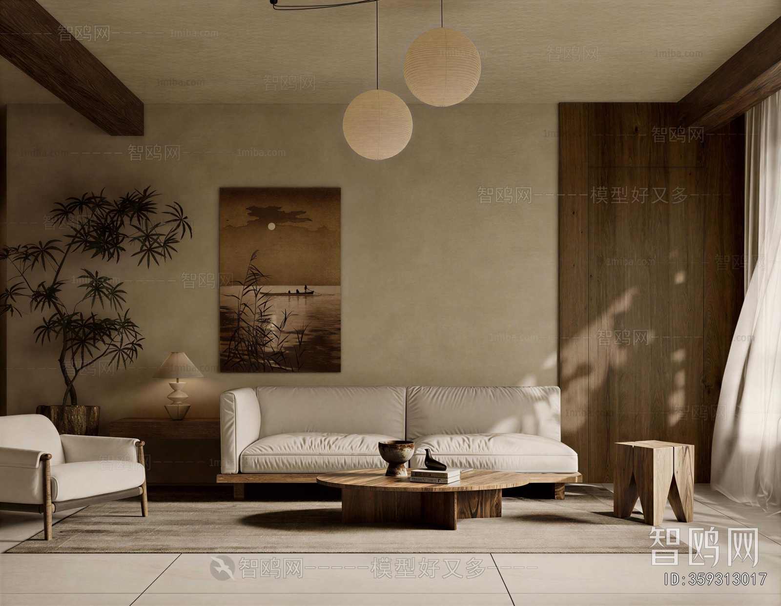 Wabi-sabi Style A Living Room