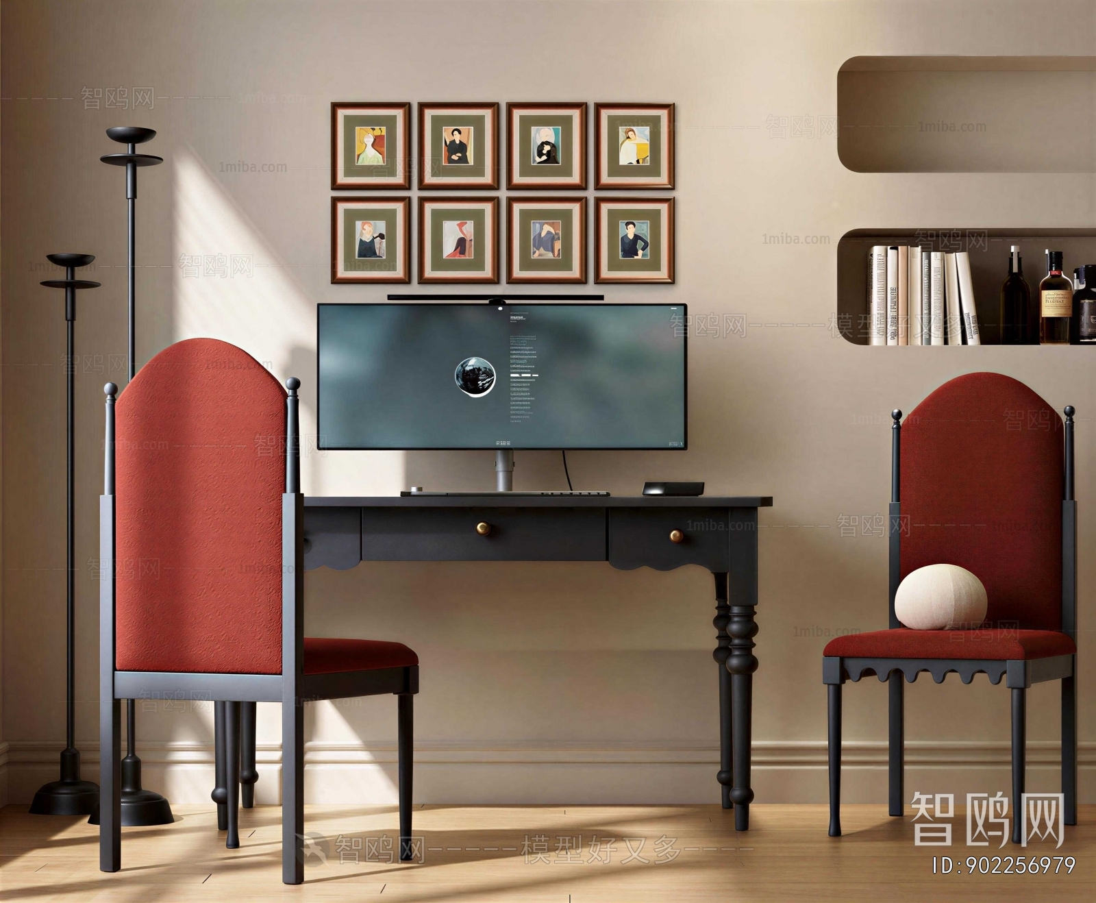 French Style Computer Desk And Chair