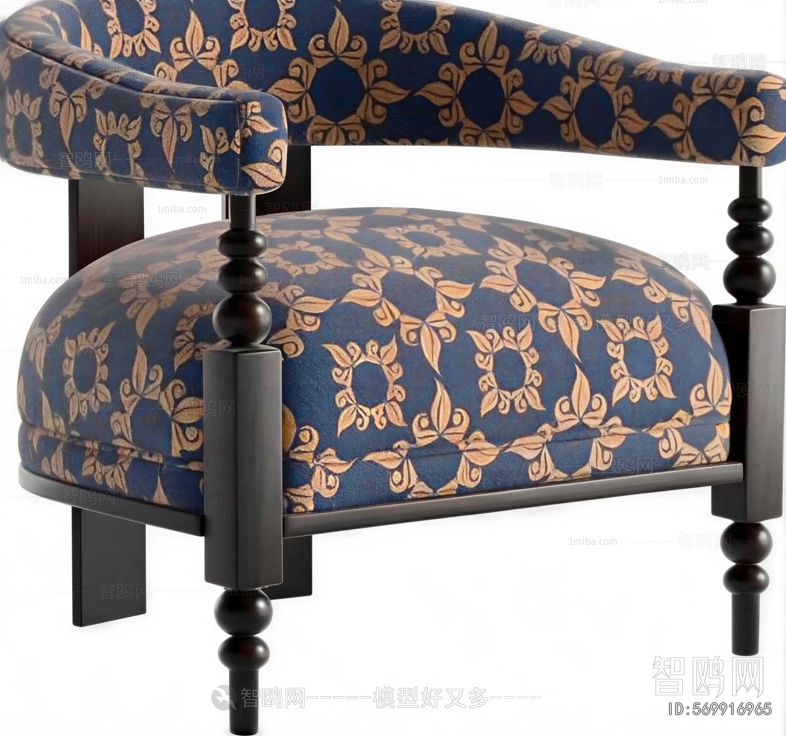 New Chinese Style Single Sofa