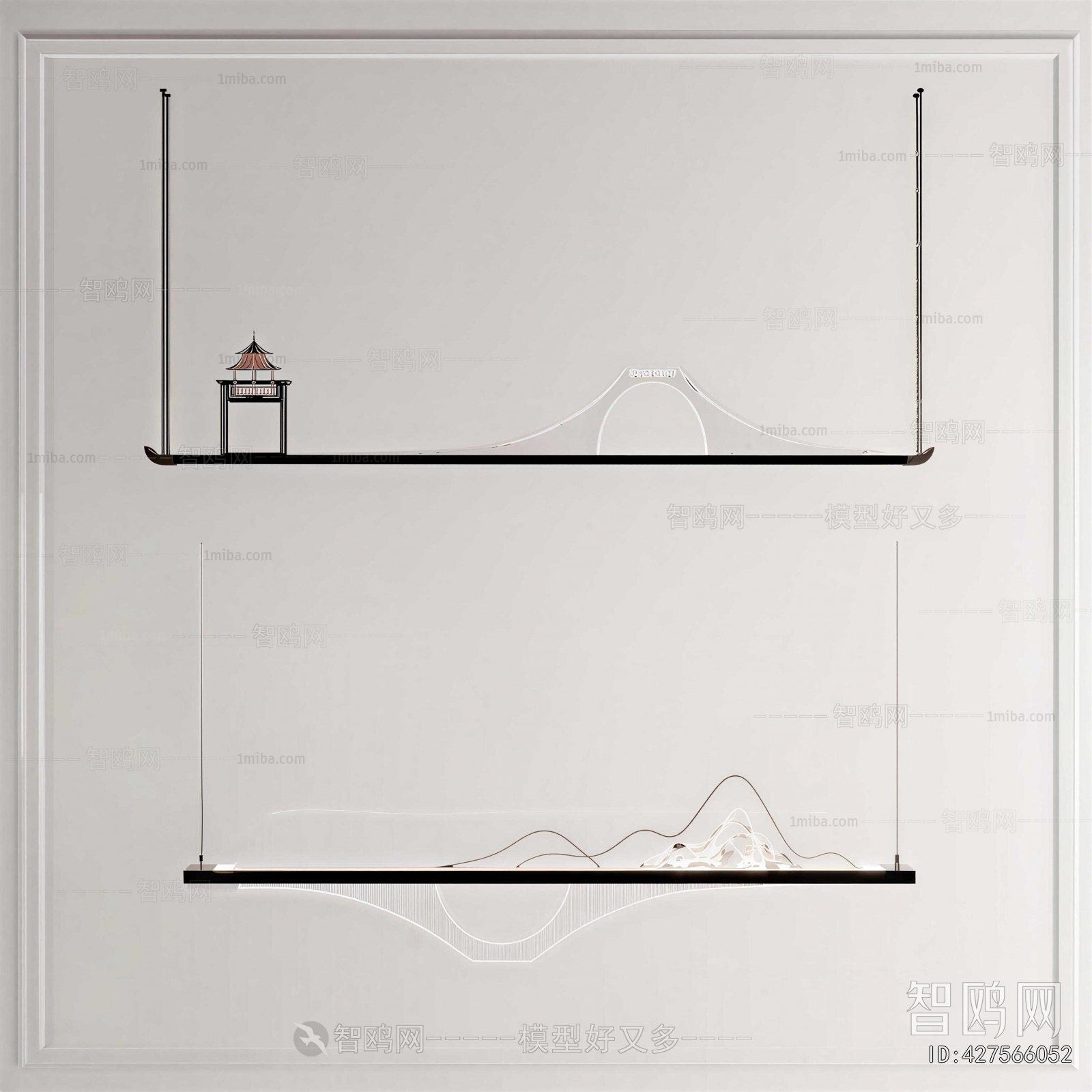 New Chinese Style Long Chandelier