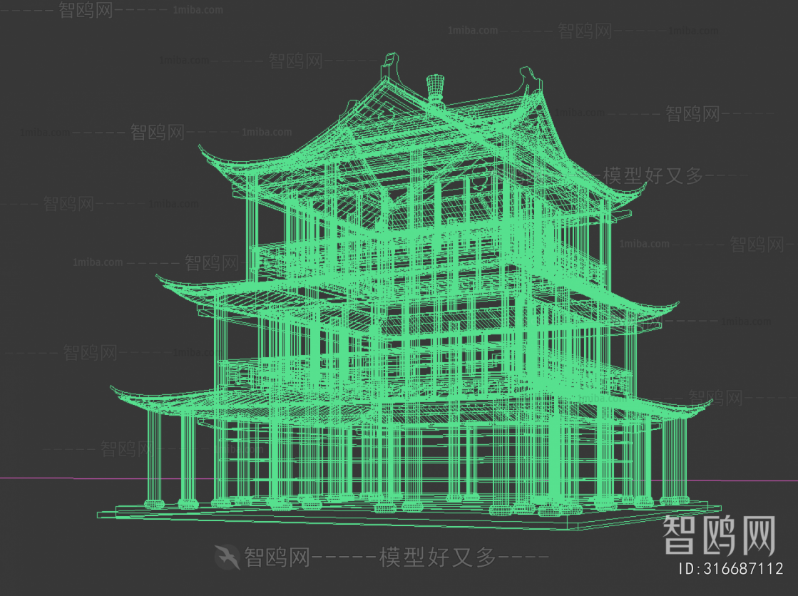 New Chinese Style Ancient Architectural Buildings