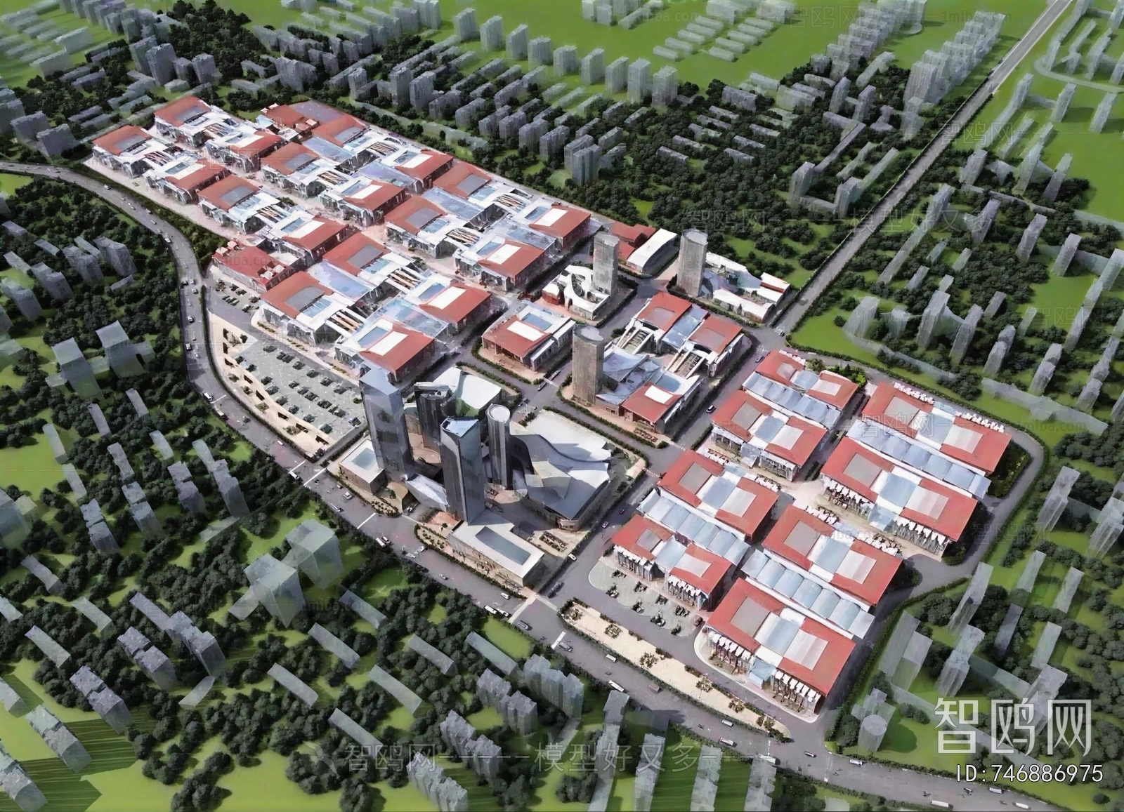 Modern Architectural Bird's-eye View Planning