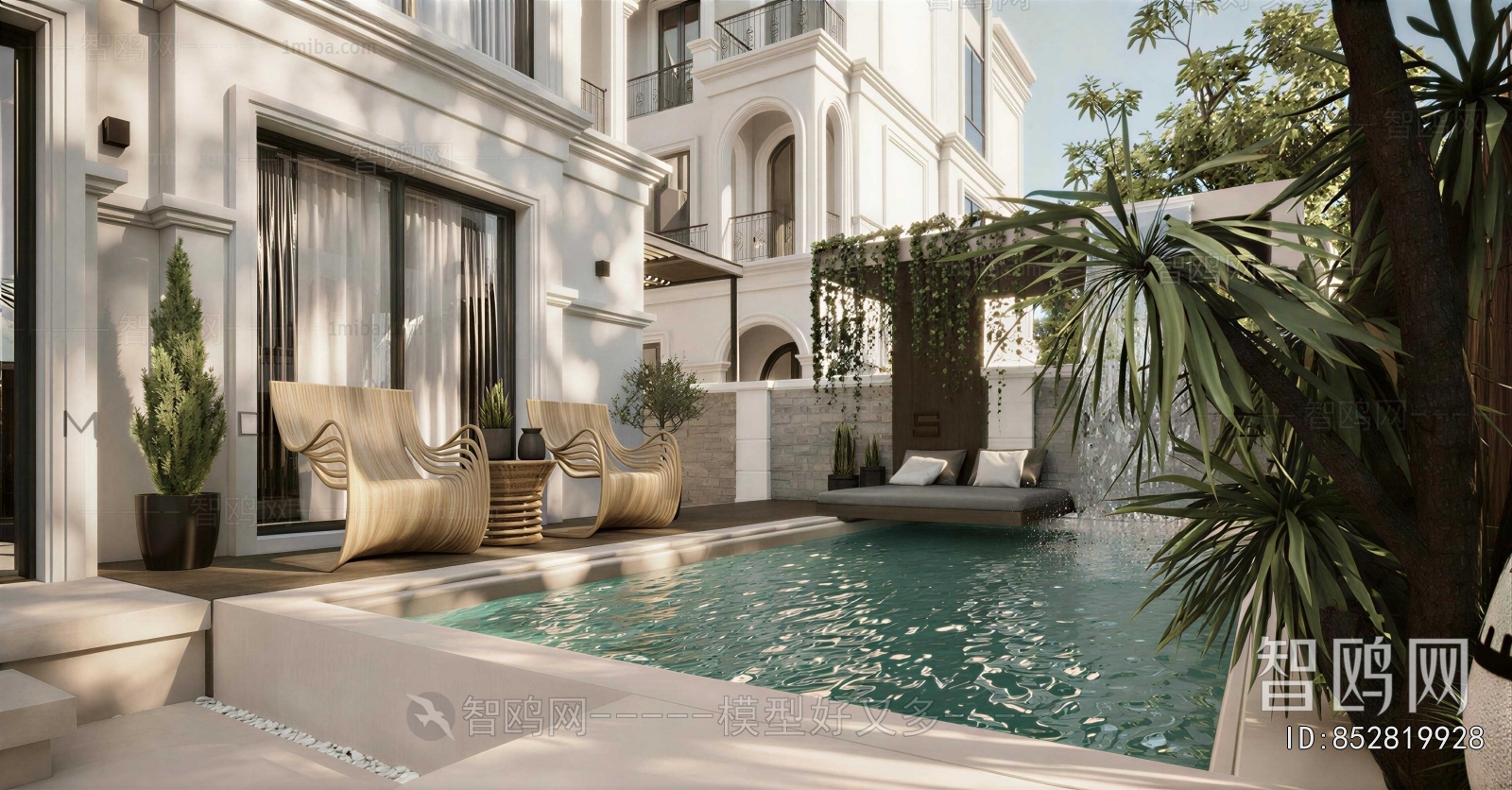 New Classical Style Courtyard/landscape