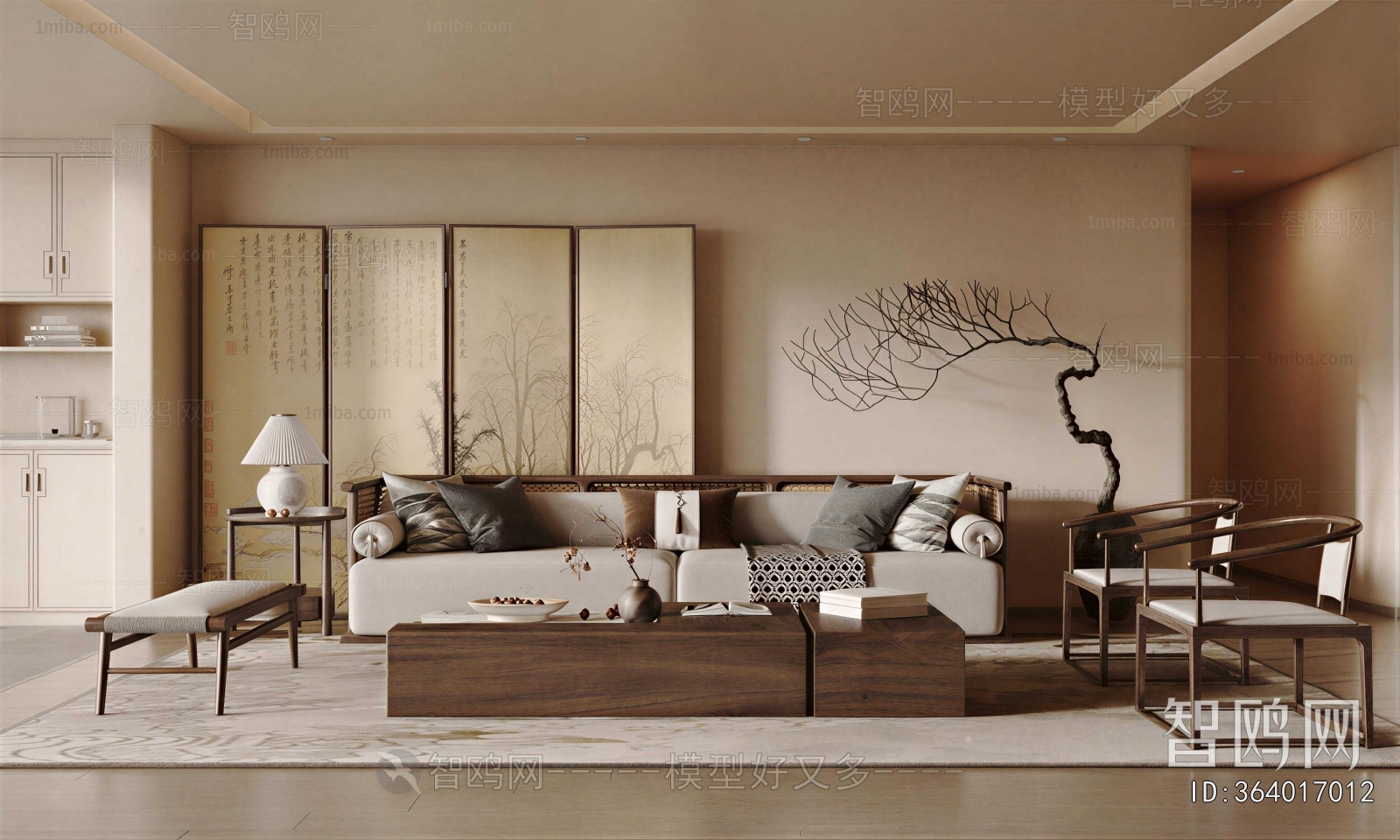 New Chinese Style A Living Room