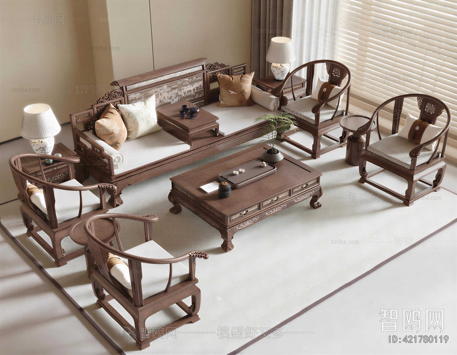 New Chinese Style Sofa Combination
