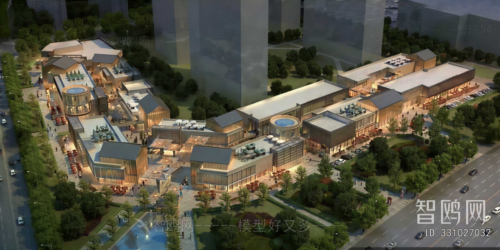 New Chinese Style Architectural Bird's-eye View Planning
