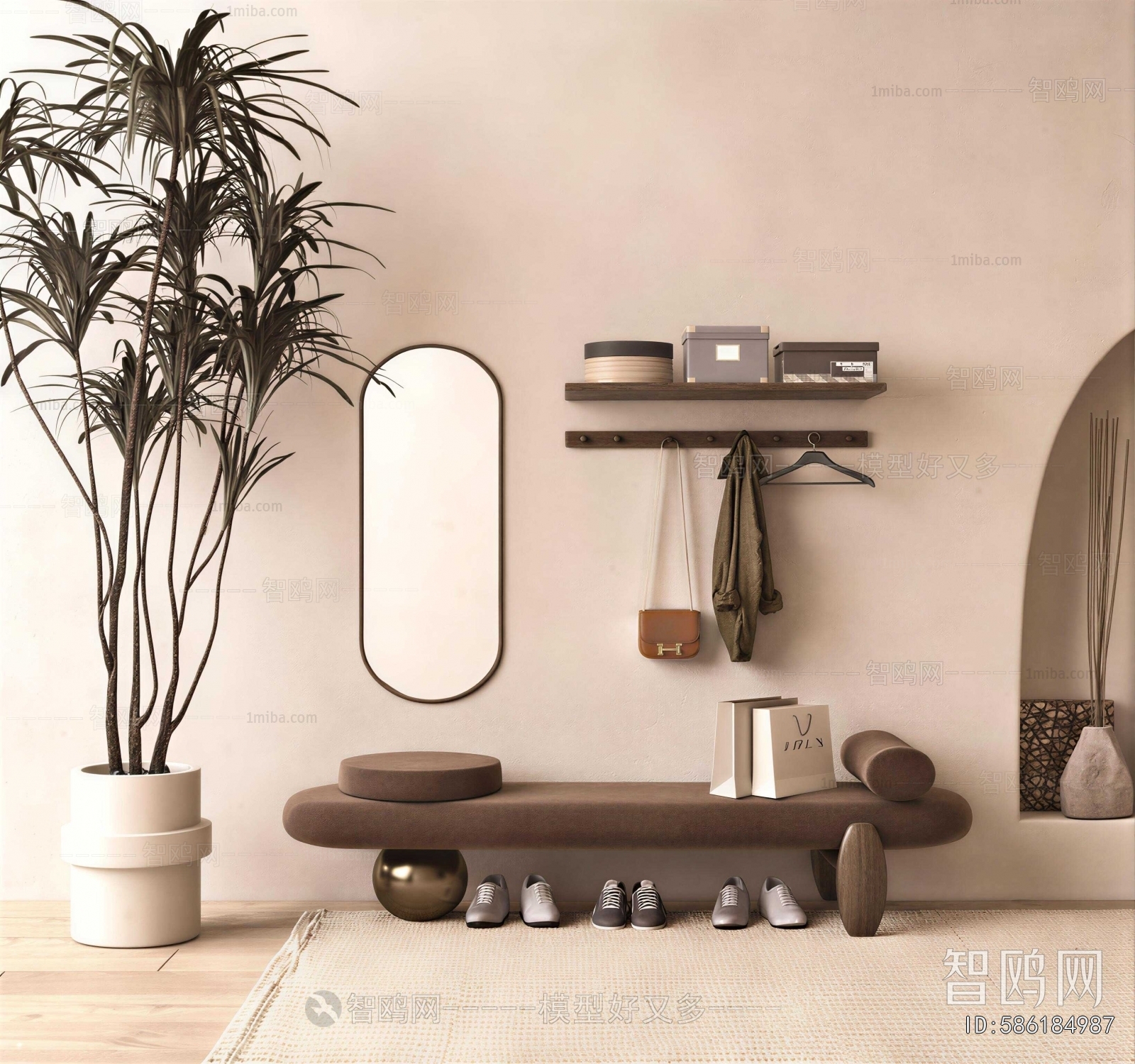 Wabi-sabi Style Stool For Changing Shoes