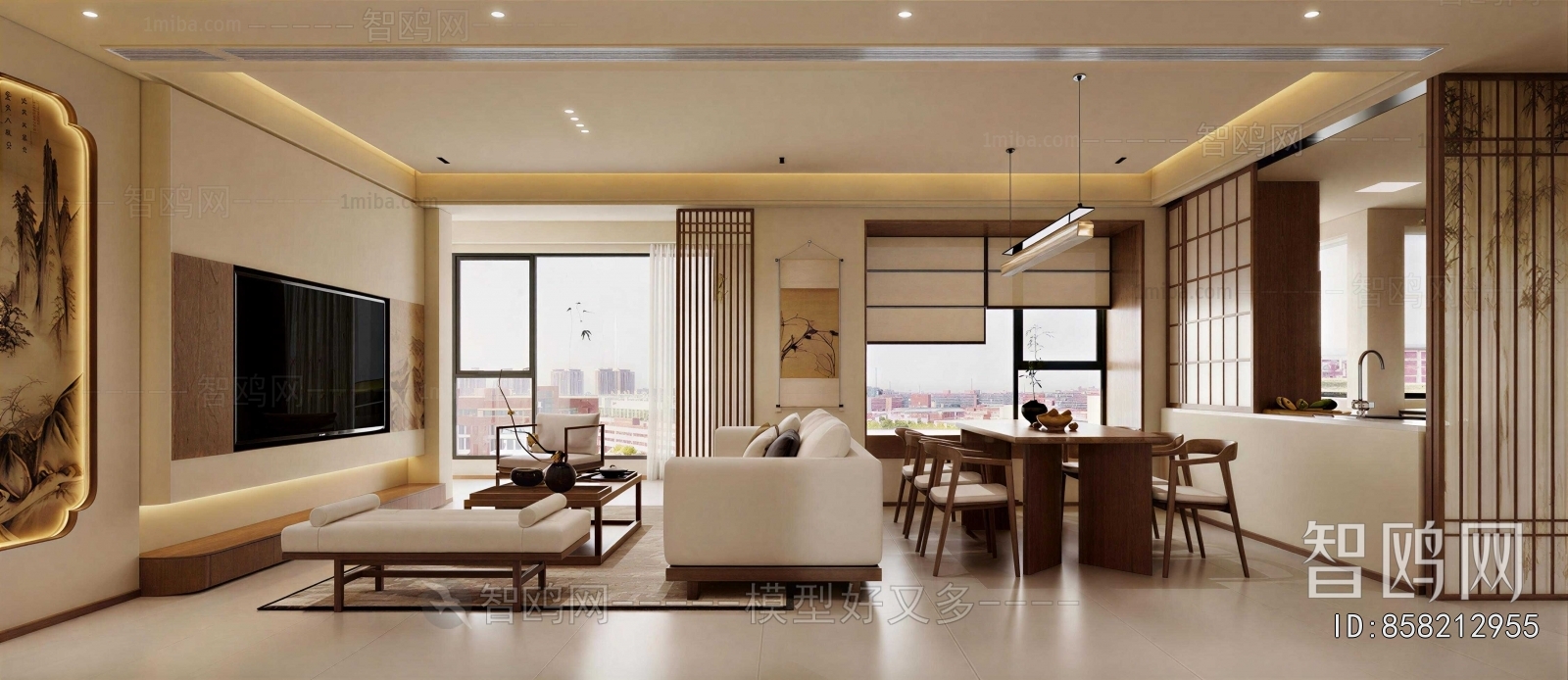 New Chinese Style A Living Room